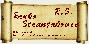 Ranko Stranjaković vizit kartica
